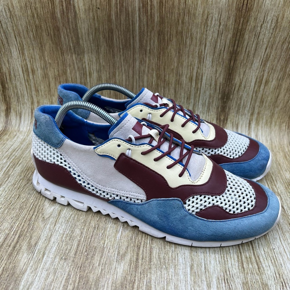 Camper Nothing Sneakers Men's Size 11 EU 44 Blue Burgundy Suede Mesh K100169-014